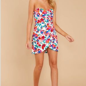 Blossoming Love Red Floral Print Mini Dress